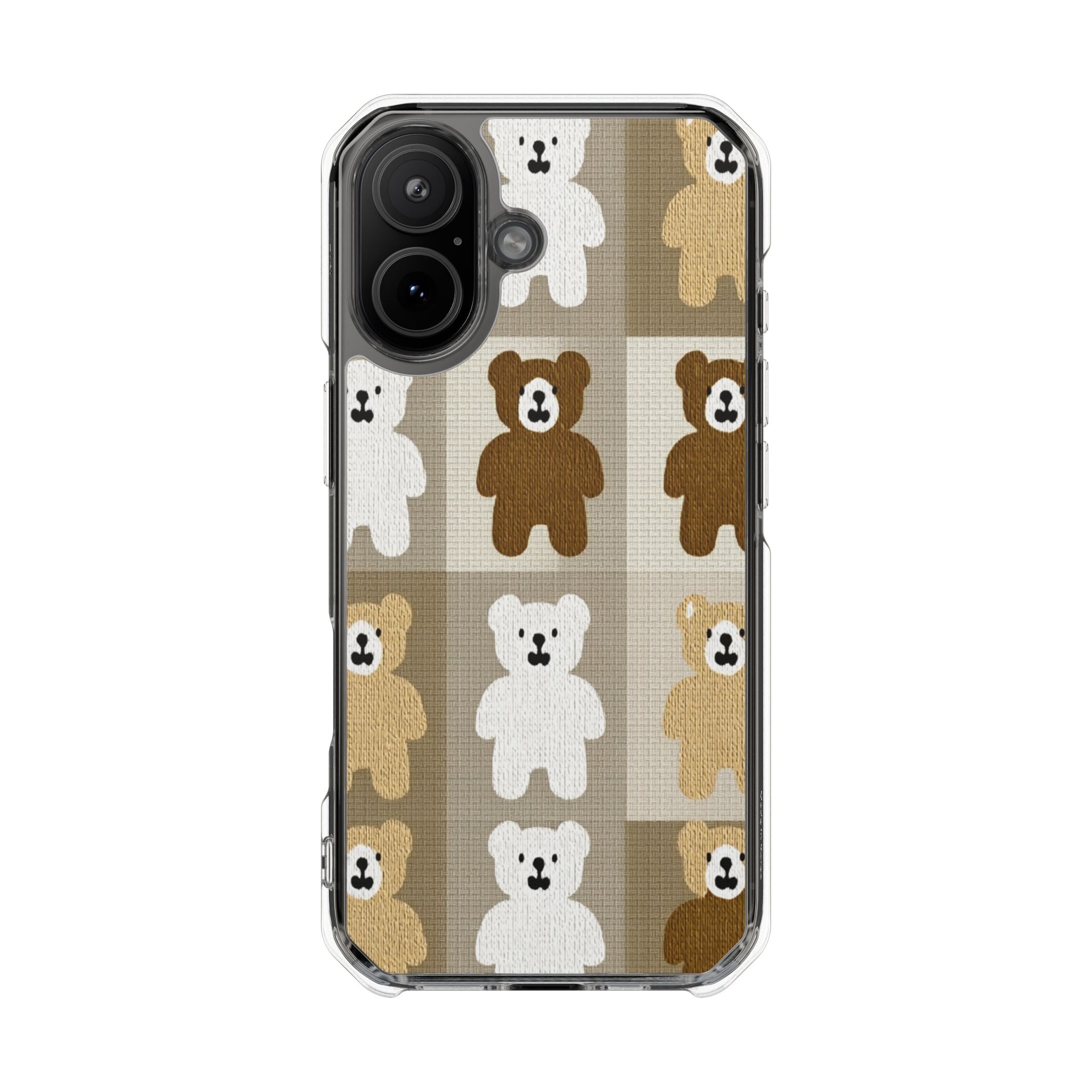 Teddy Bear Patchwork | Clear MagSafe Case