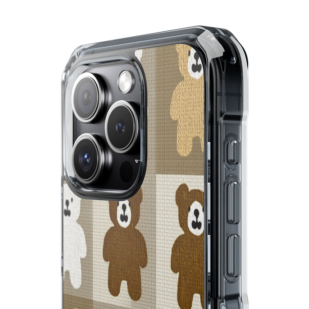 Teddy Bear Patchwork | Clear MagSafe Case
