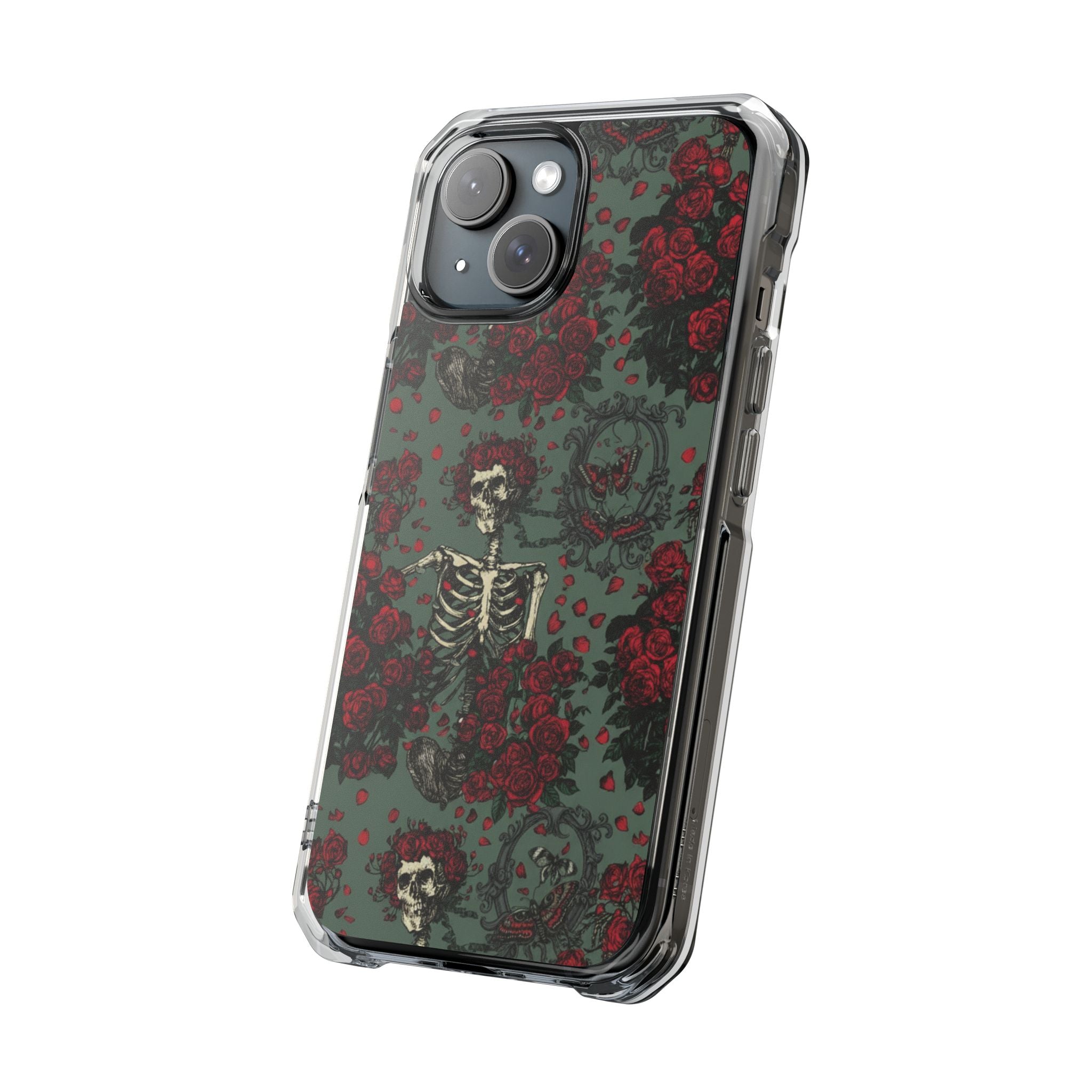 Gothic Floral Skeleton | Clear MagSafe Case
