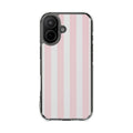 Pink Pinstripe minimal clear magsafe case design
