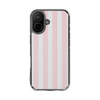 Pink Pinstripe minimal clear magsafe case design