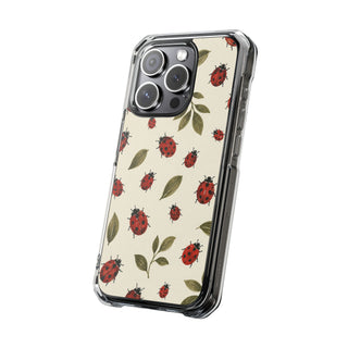 Ivory Ladybugs | Clear MagSafe Case