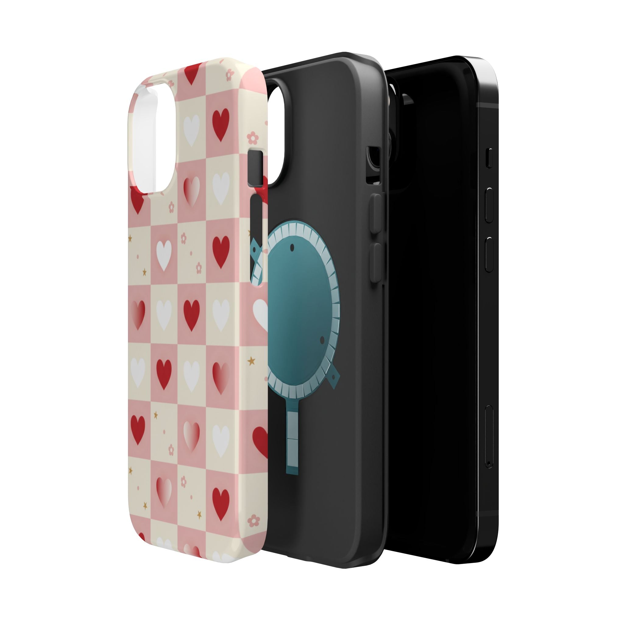 Pink Heart Grid | Tough MagSafe Case