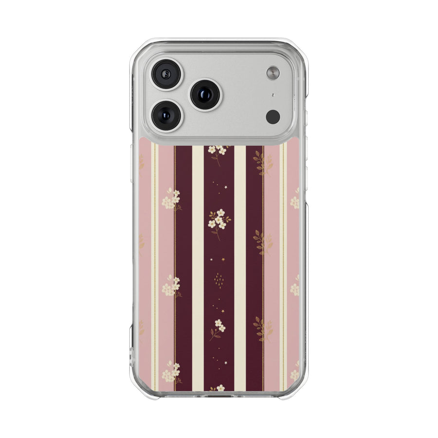 Vintage Pinstripe Bow | Clear MagSafe Case