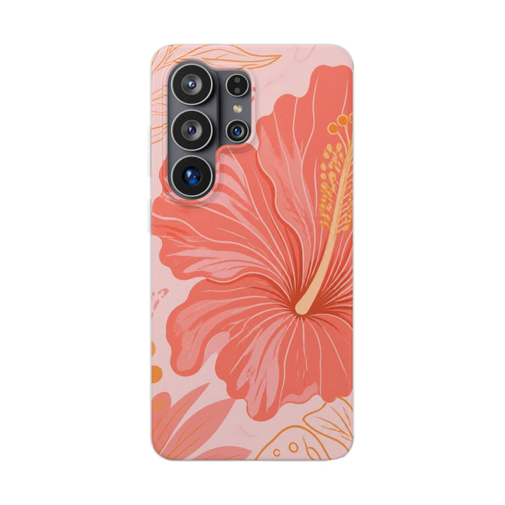 Coral Hibiscus | Clear Case