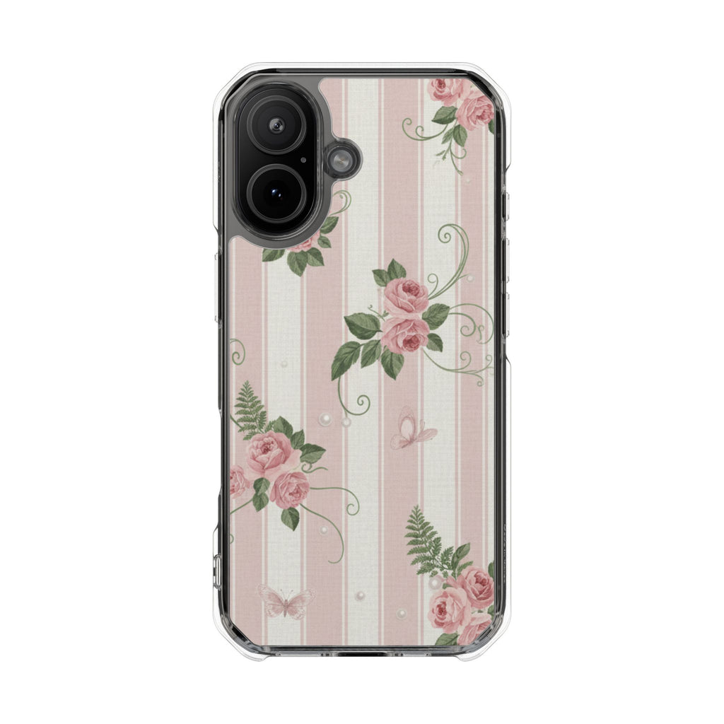 Rose Trellis floral clear magsafe case design