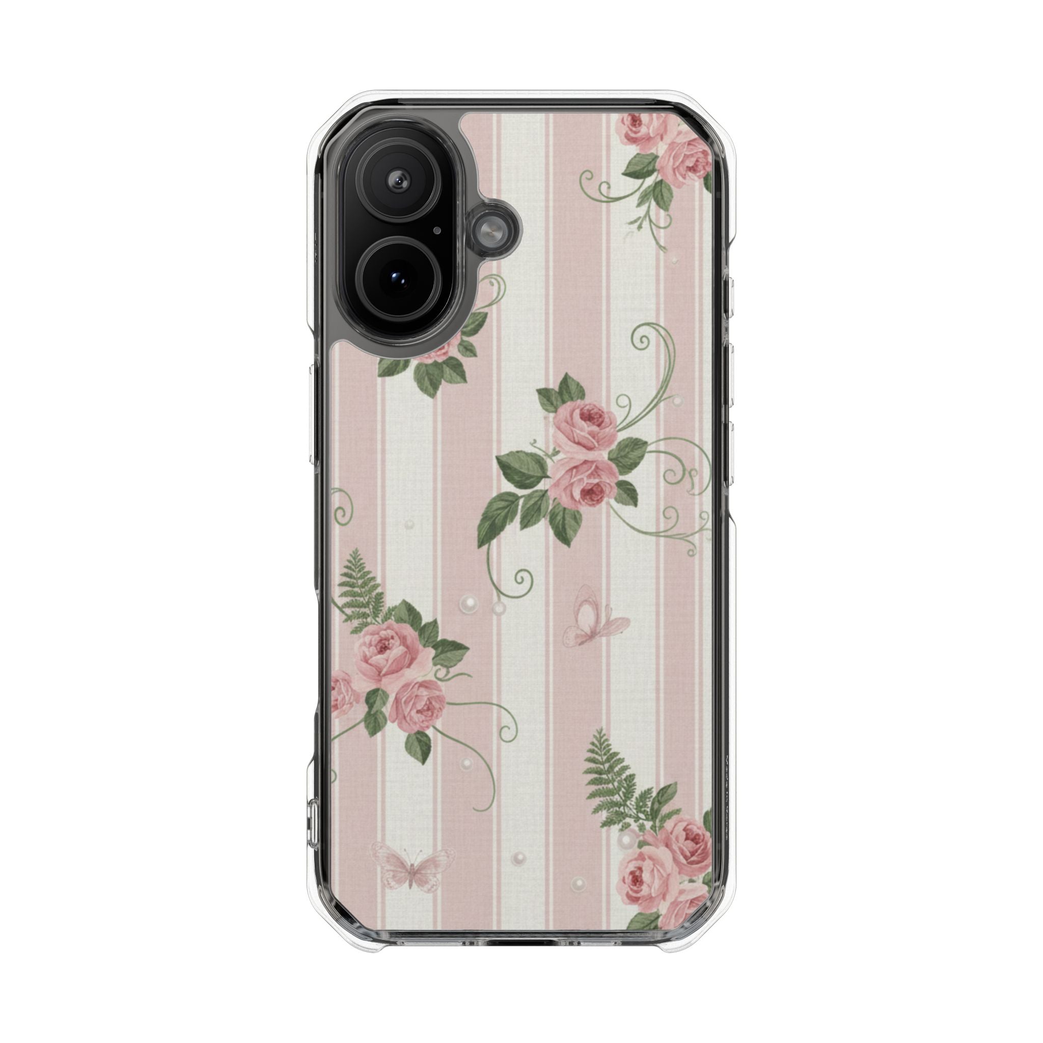 Rose Trellis floral clear magsafe case design