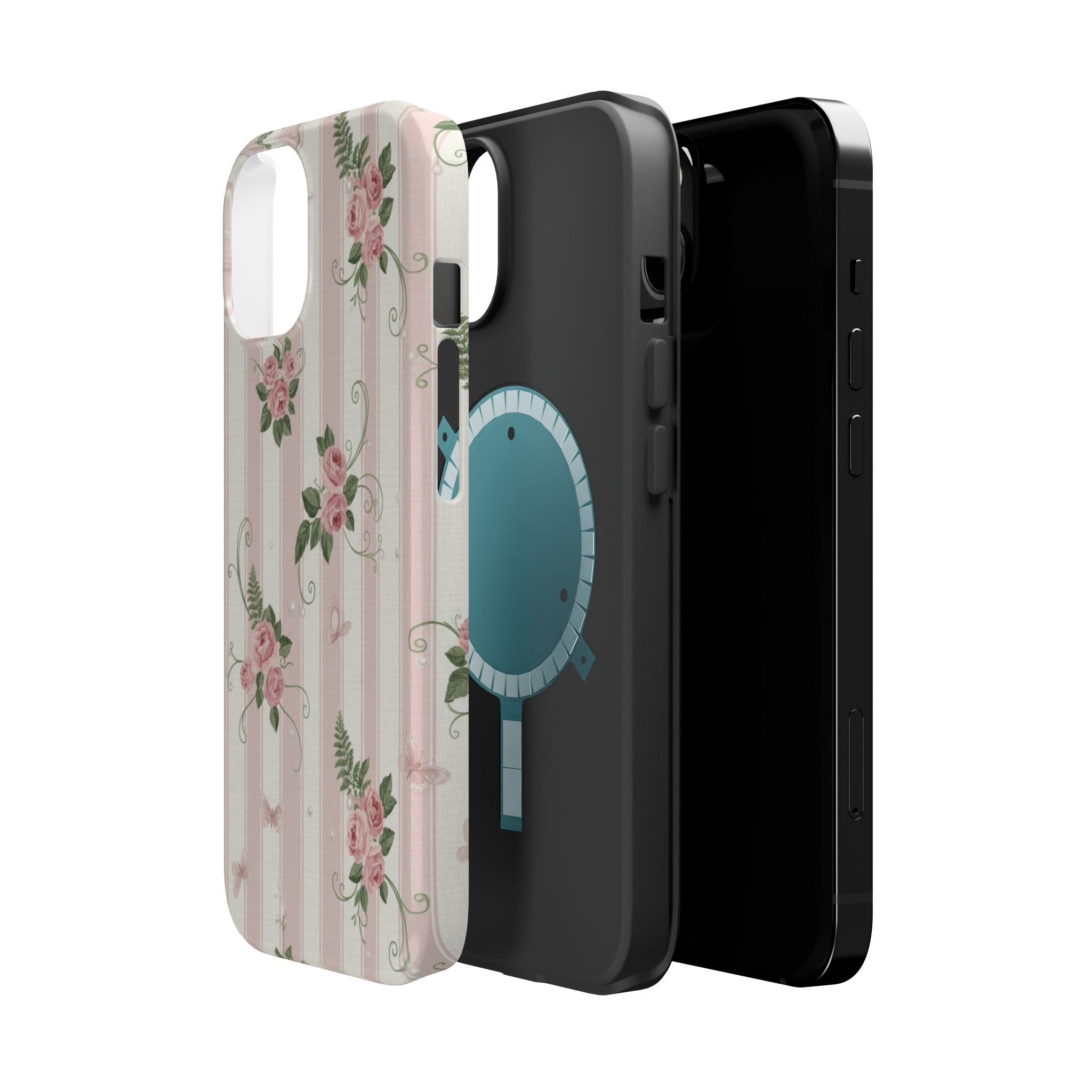 Pink Stripe Rose | Tough MagSafe Case
