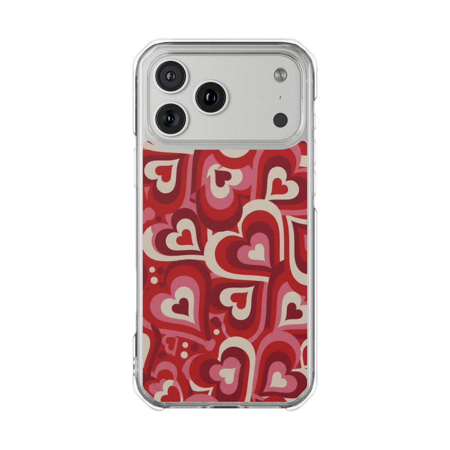 Y2K Swirl Hearts | Clear MagSafe Case