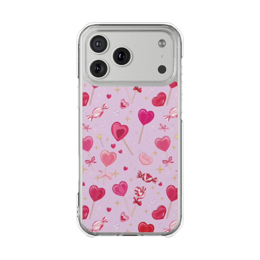 Pink Heartfall | Clear MagSafe Case