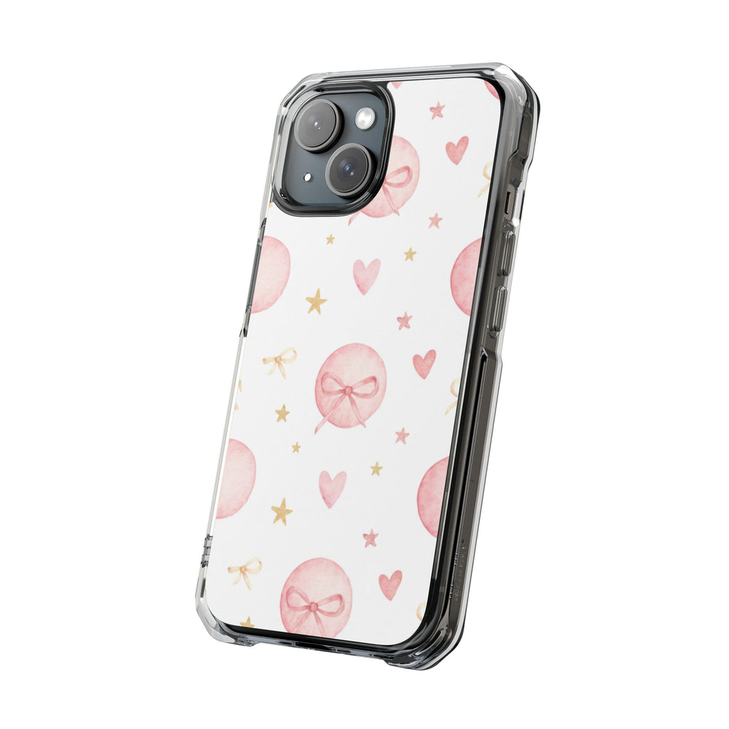 Bow Charm coquette clear magsafe case design