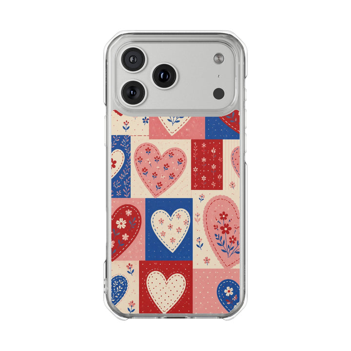 Patchwork Hearts | Clear MagSafe Case