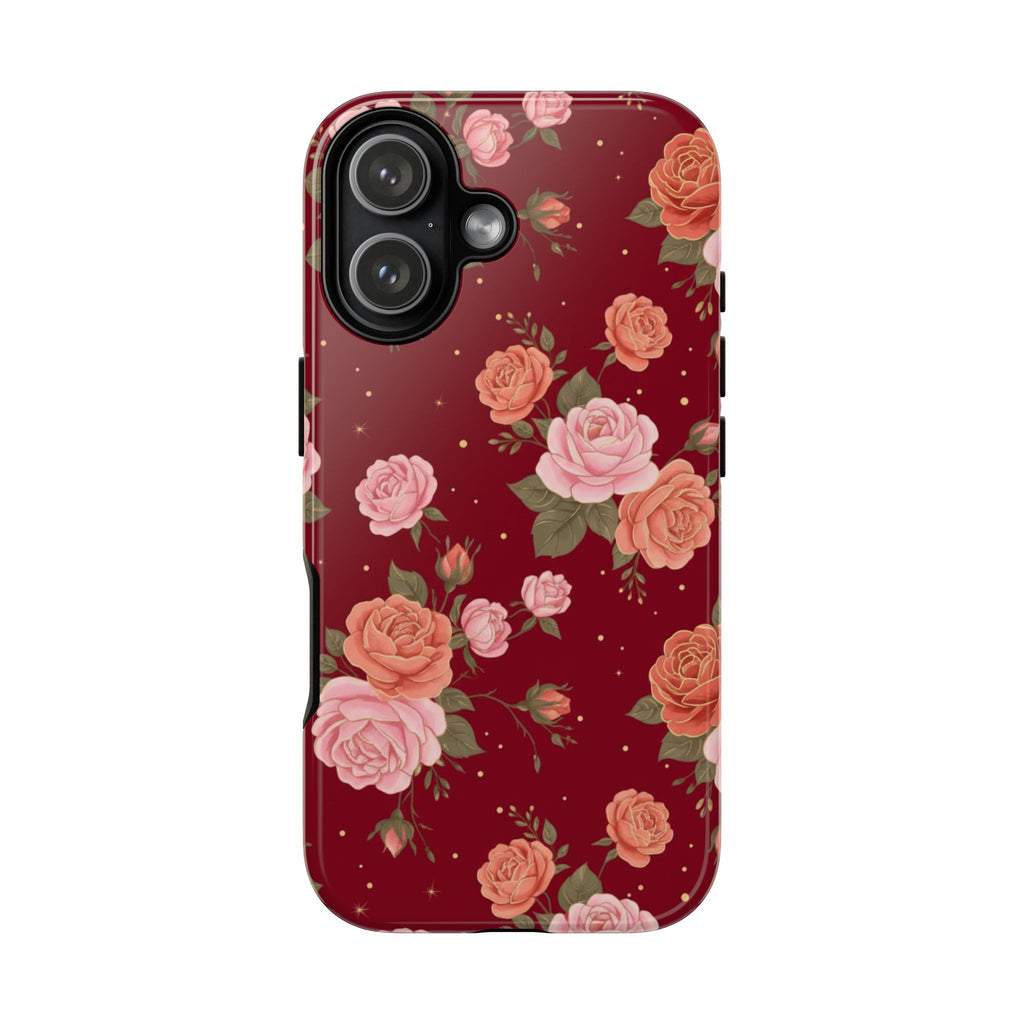 Burgundy Vintage Rose | Tough Case