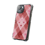Heart Plaid coquette clear magsafe case design