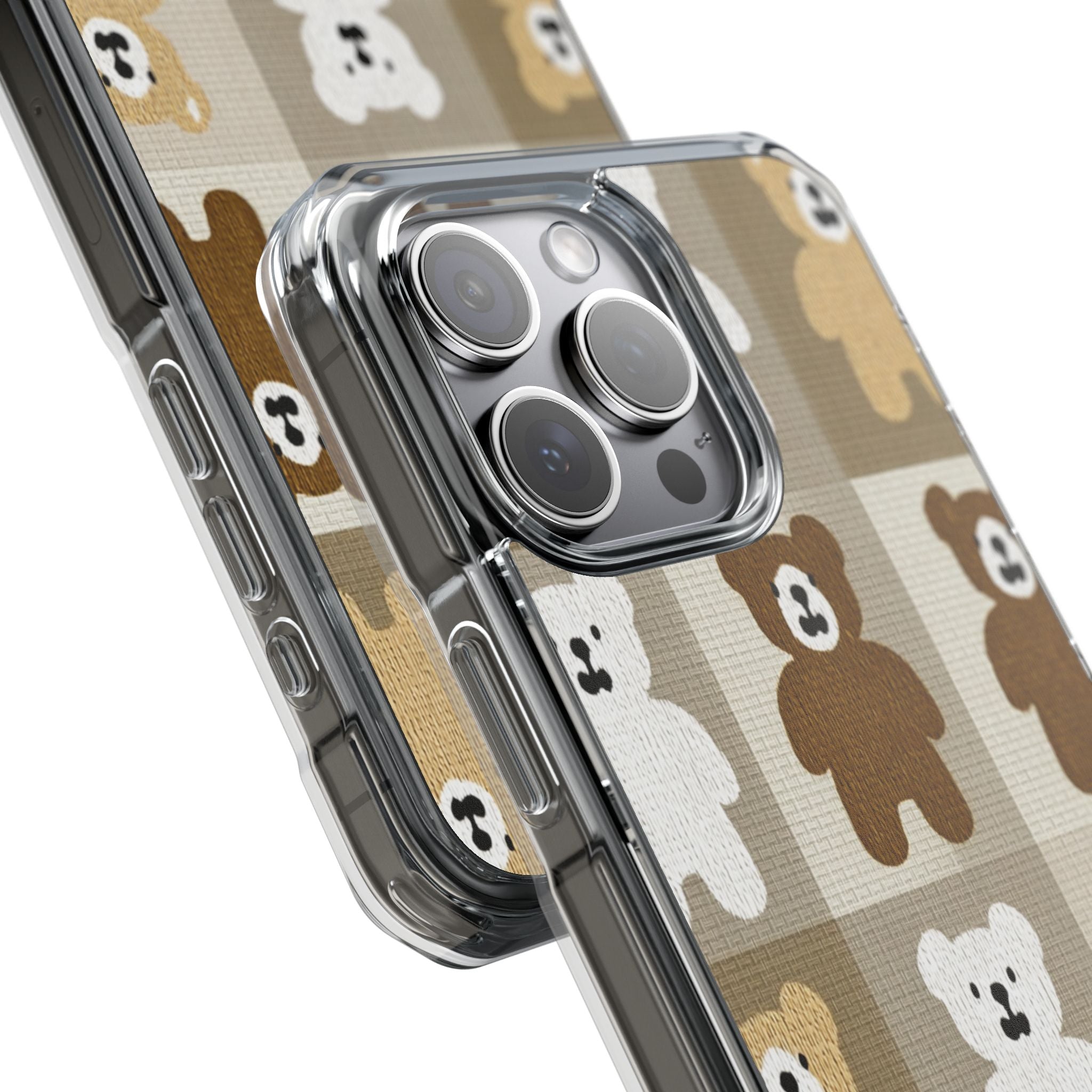 Teddy Bear Patchwork | Clear MagSafe Case