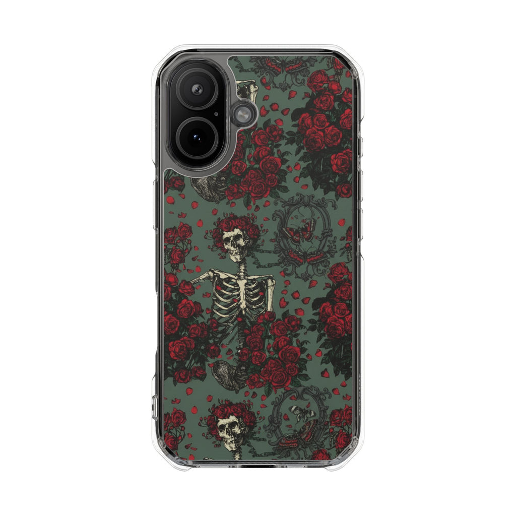 Gothic Floral Skeleton | Clear MagSafe Case