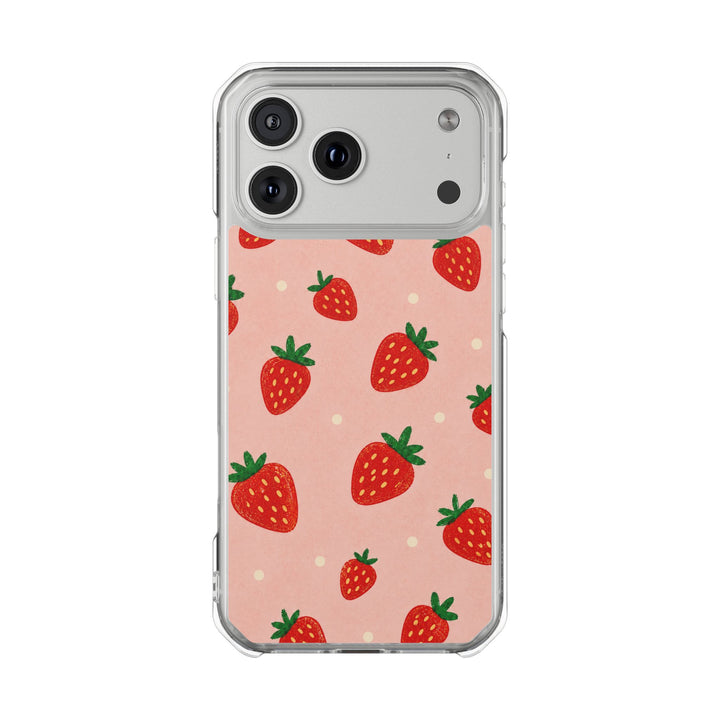 Blush Strawberries | Clear MagSafe Case