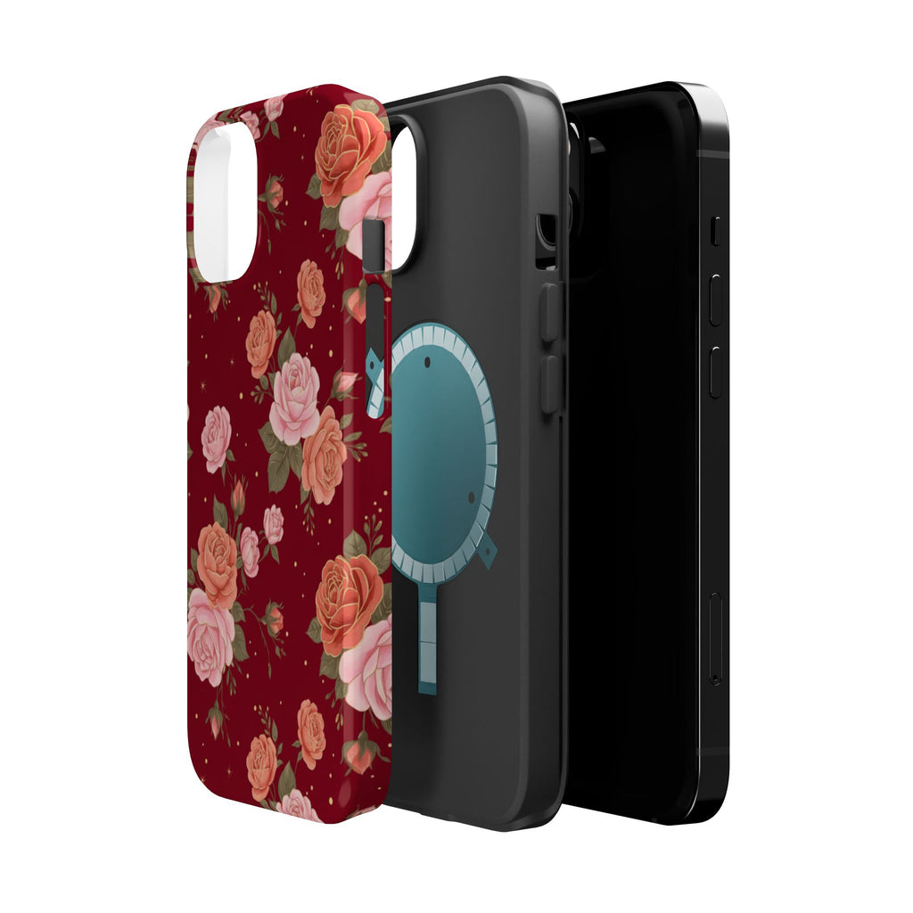 Burgundy Vintage Rose| Tough MagSafe Case