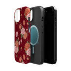 Burgundy Vintage Rose| Tough MagSafe Case