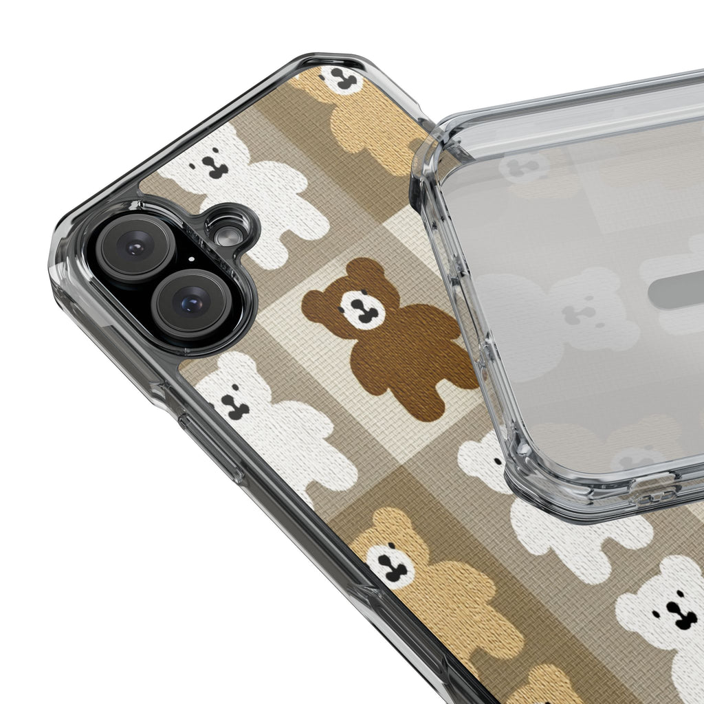 Teddy Bear Patchwork | Clear MagSafe Case