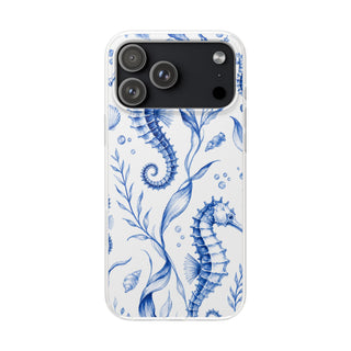 Seahorse Toile | Frosted Clear Case — product front view