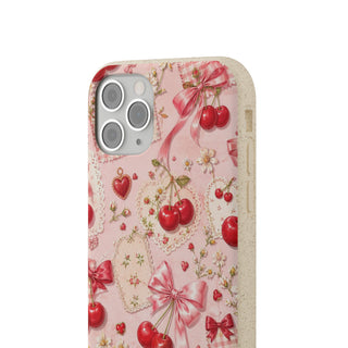 Cherry Ribbon Picnic | Biodegradable Case