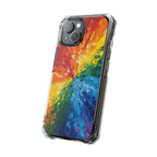 Rainbow Vortex abstract clear magsafe case design