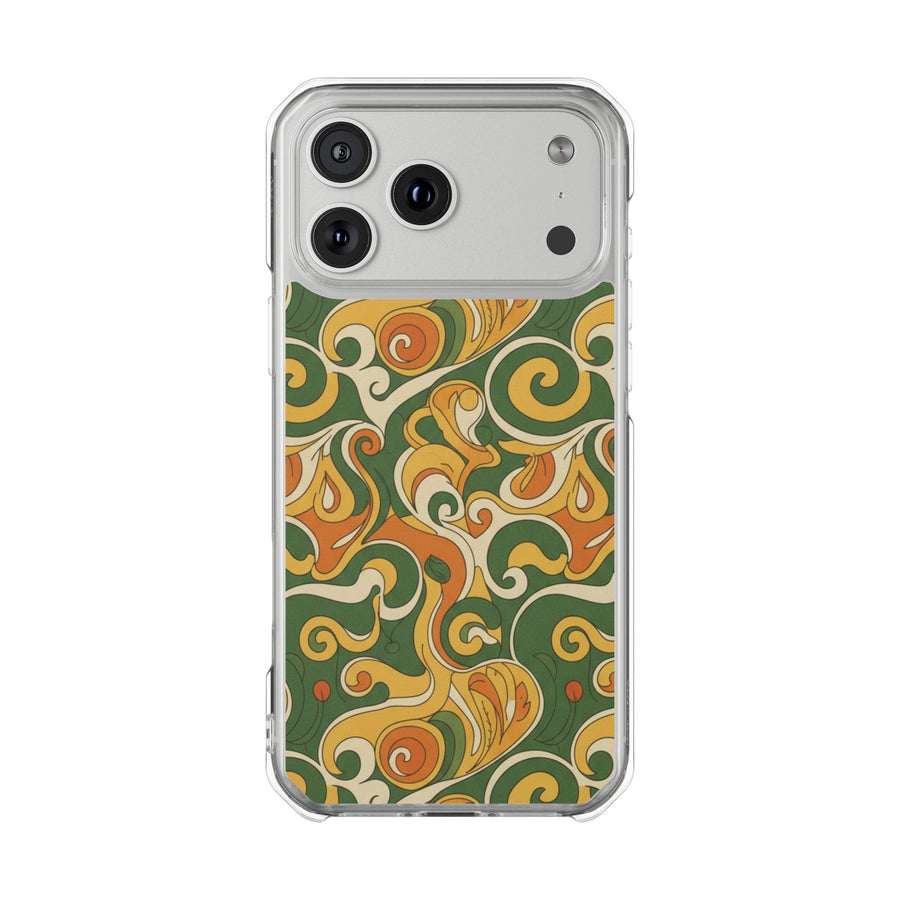 Green Swirl | Clear MagSafe Case