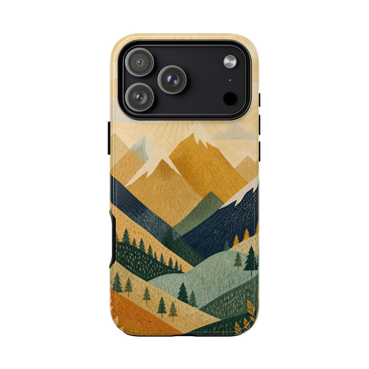 Golden Peaks phone case design