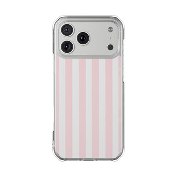 Pink Pinstripe | Clear MagSafe Case