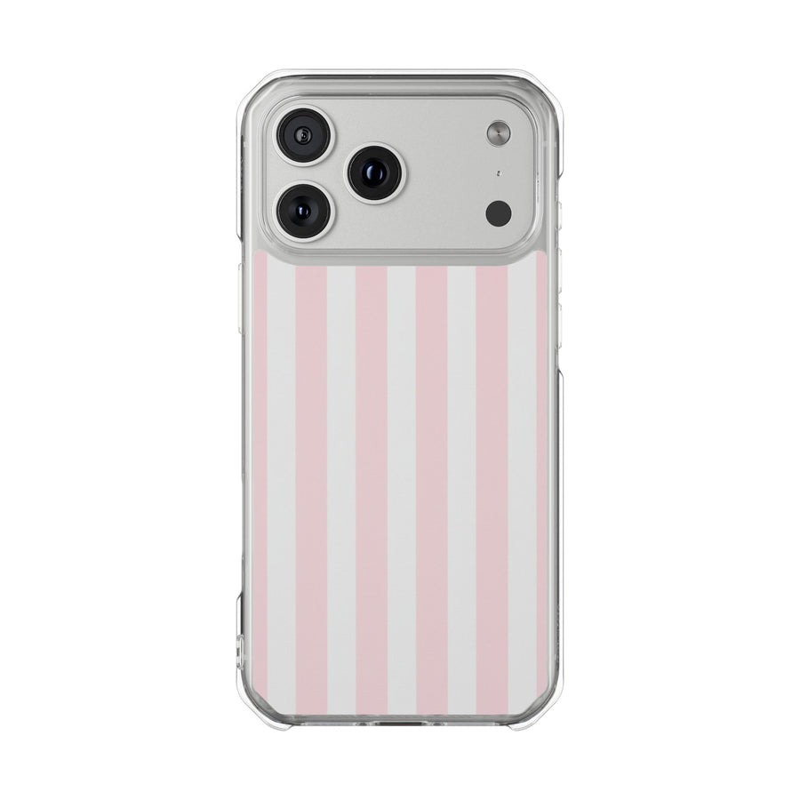 Pink Pinstripe | Clear MagSafe Case