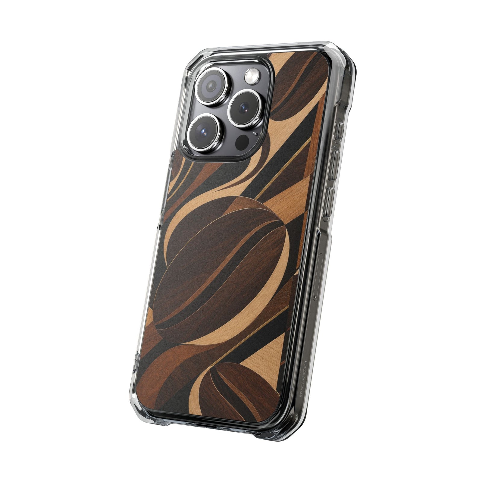 Espresso Marquetry | Clear MagSafe Case