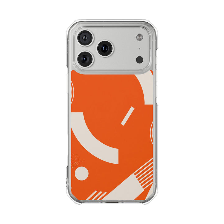 Orange Orbit | Clear MagSafe Case