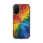 Rainbow Vortex abstract clear magsafe case design