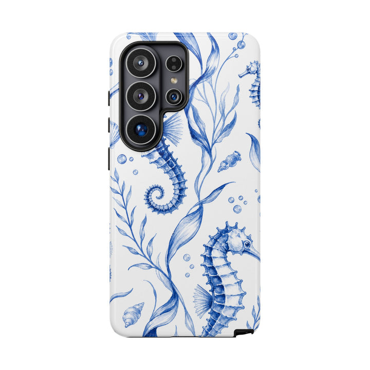 Seahorse Toile phone case design