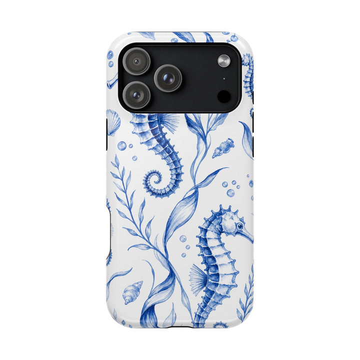 Seahorse Toile | Tough MagSafe Case