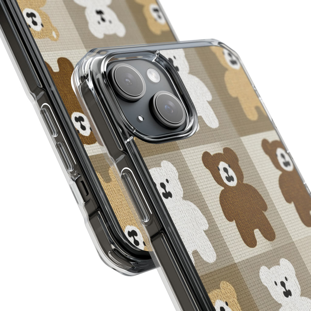 Teddy Bear Patchwork | Clear MagSafe Case