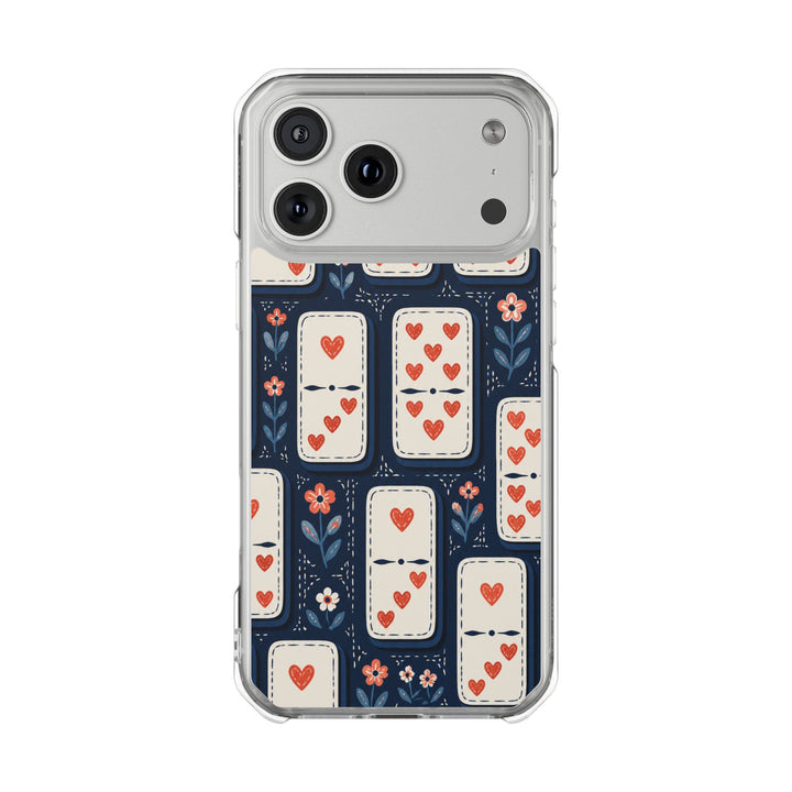 Heart Dominoes | Clear MagSafe Case