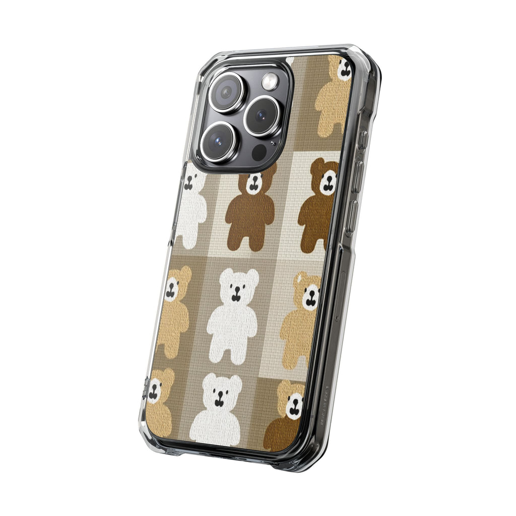 Teddy Bear Patchwork | Clear MagSafe Case
