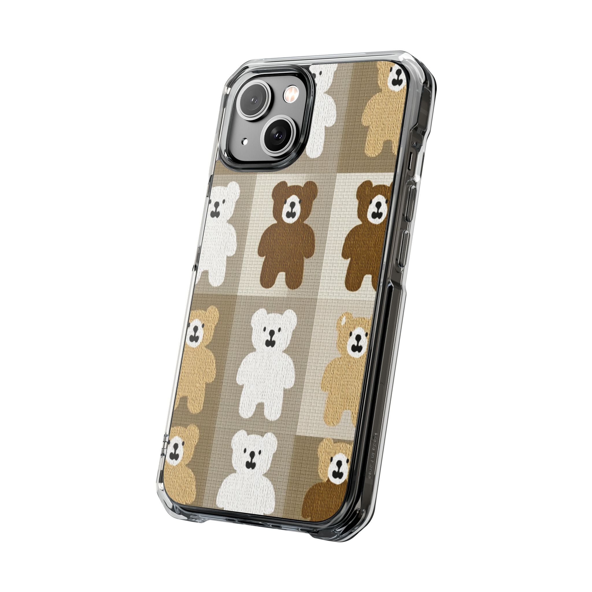 Teddy Bear Patchwork | Clear MagSafe Case