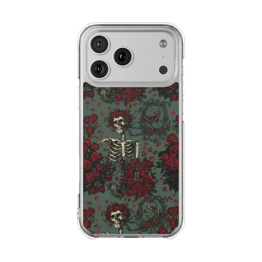 Gothic Floral Skeleton | Clear MagSafe Case