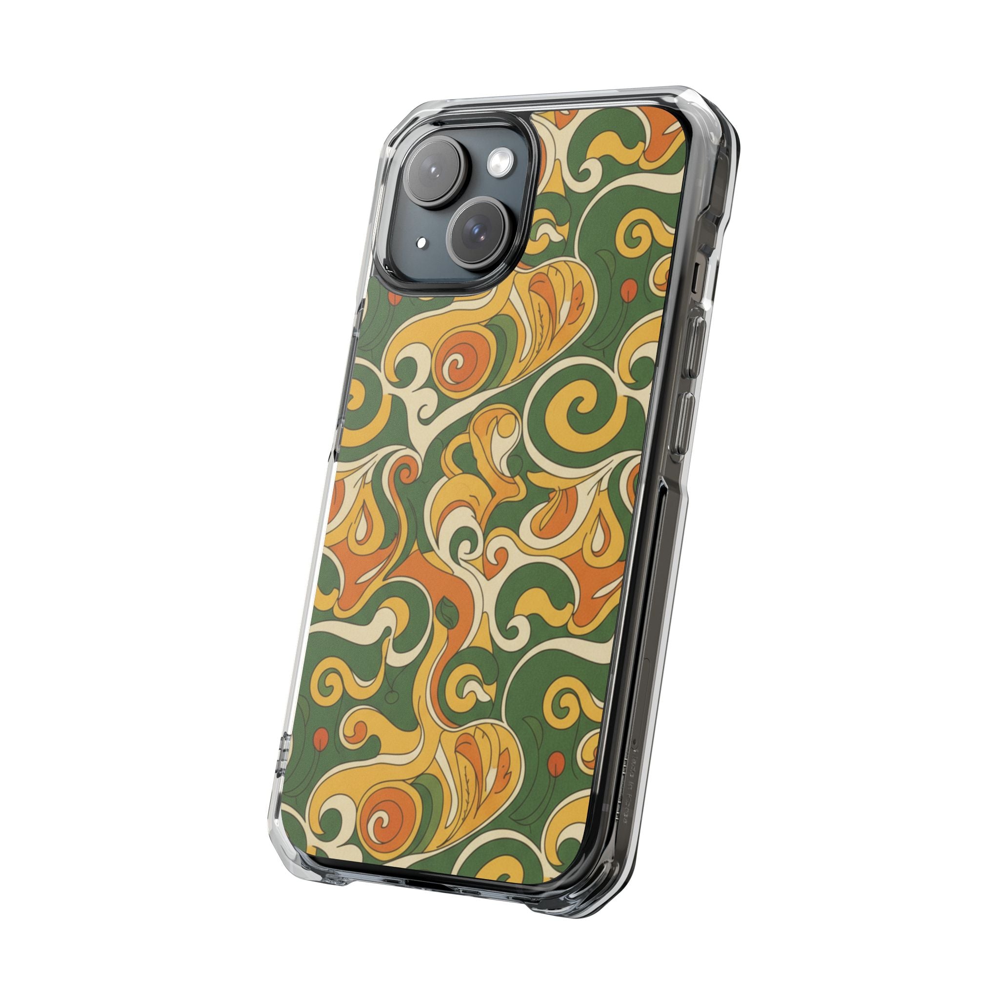 Green Swirl | Clear MagSafe Case