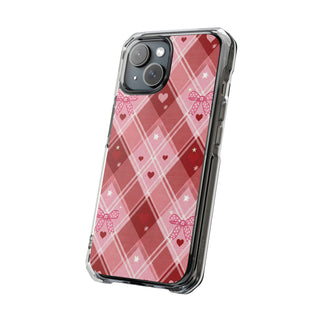 Heart Plaid | Clear MagSafe Case