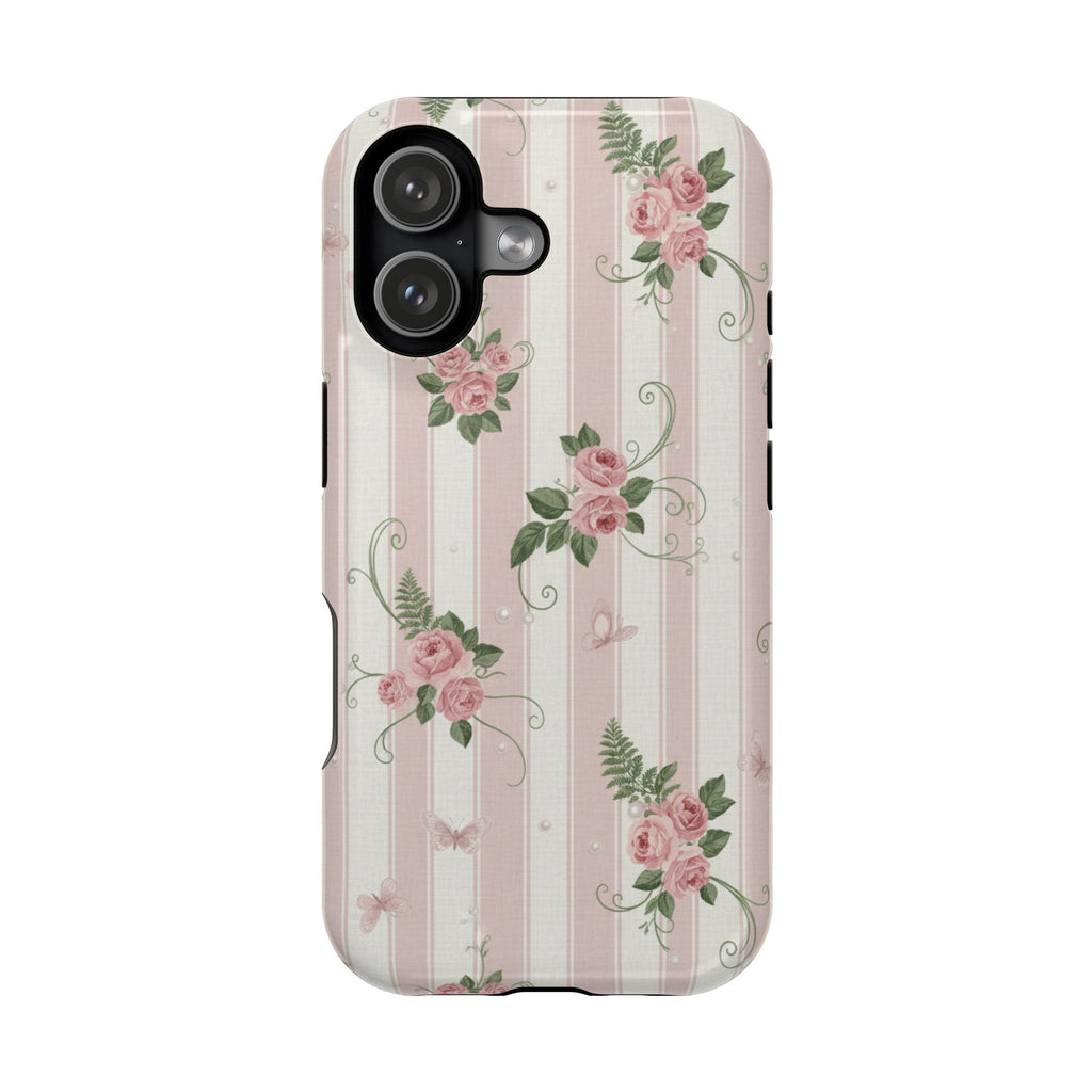Pink Stripe Rose | Tough MagSafe Case