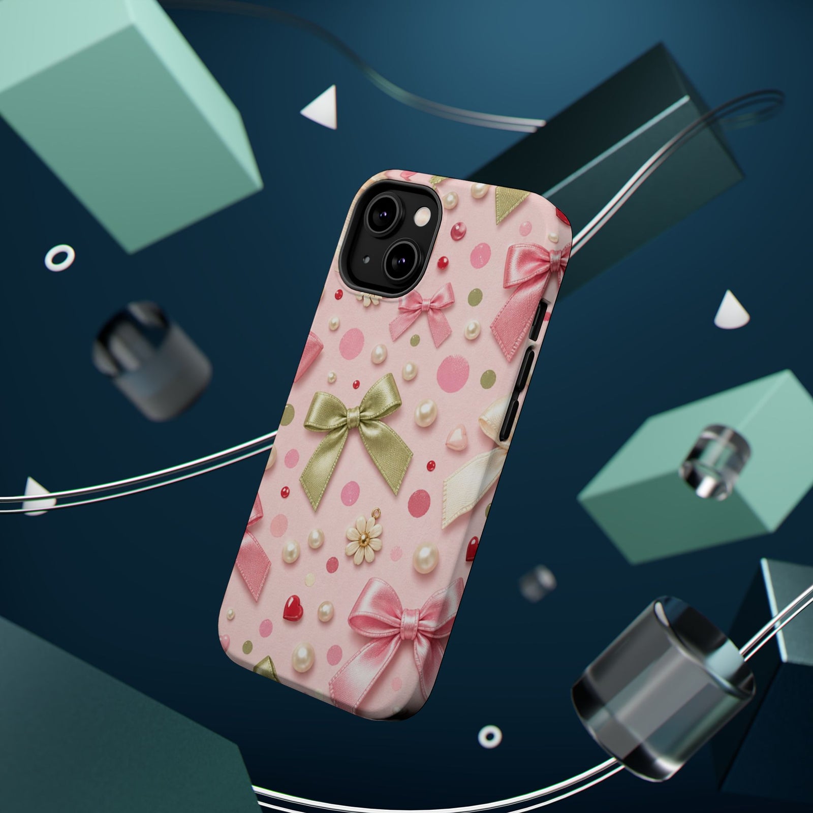 Dotty Pearl Bow | Tough MagSafe Case