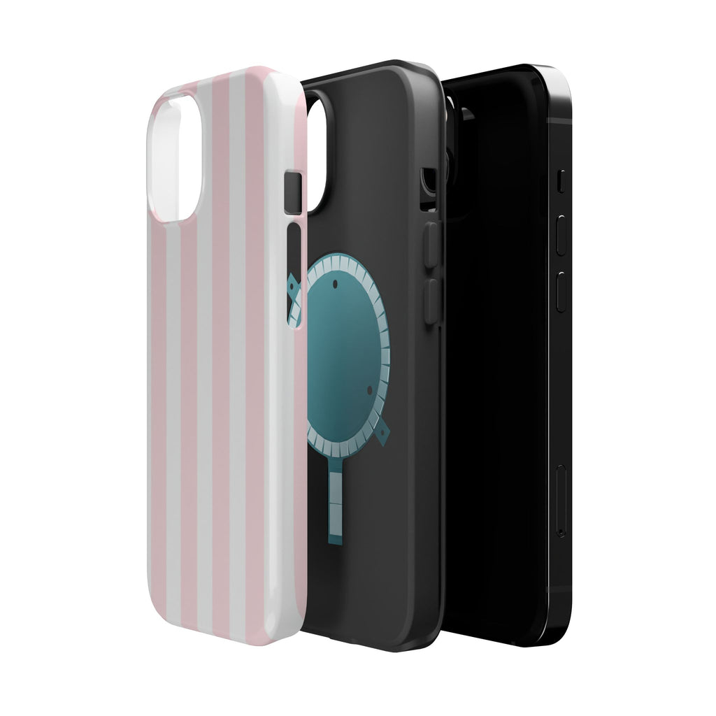 Pink Pinstripe minimal tough magsafe case design
