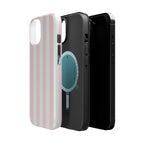 Pink Pinstripe minimal tough magsafe case design