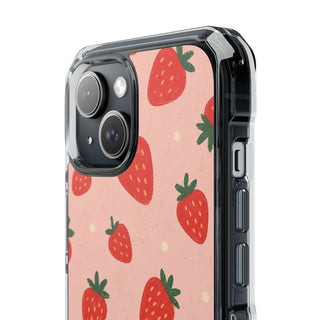 Blush Strawberries | Clear MagSafe Case
