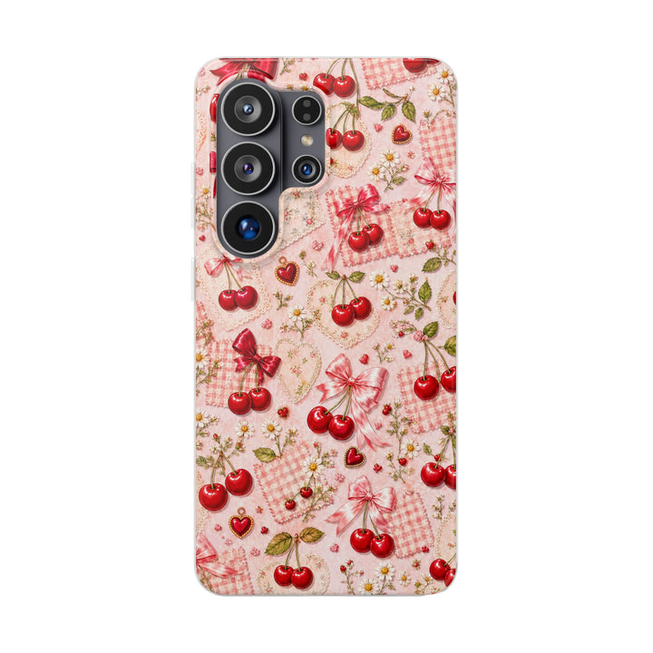 Cherry Ribbon phone case design