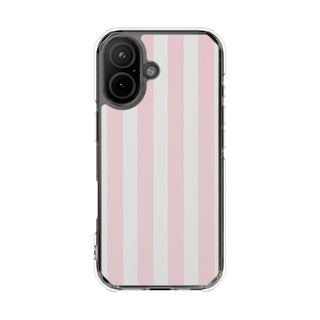 Pink Pinstripe | Clear MagSafe Case